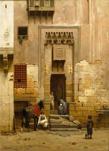 The Courtyard Of A House In Cairo, Willem De Famars Testas, 1868 - 1881 — Willem De Famars Testas