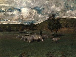 View Near Polling (also Known As Landscape With Sheep) — William Merritt Chase