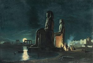 The Memnons in the Theban Plain by Moonlight