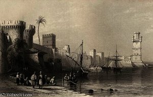 Harbour Of Rhodes — William Henry Bartlett