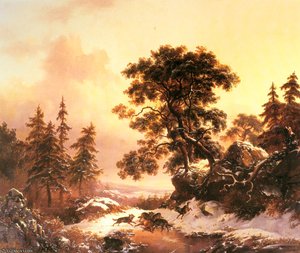 wolves in a winter landscape