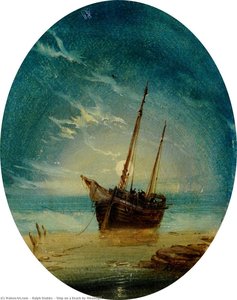Ship On A Beach By Moonlight — Ralph Stubbs