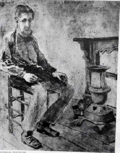 Man Sitting By The Stove The Pauper — Vincent Willem Van Gogh, Post-impressionism