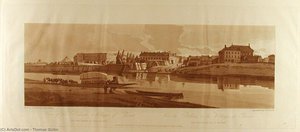 View Of The Palace ^ Village Of Choisi On The Banks Of The Seine — Thomas Girtin