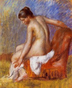 Niedere Frau In Einem Sessel — Pierre-auguste Renoir, Impressionism
