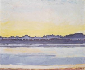 Lake Geneva With Mont Blanc Before Sunrise — Ferdinand Hodler