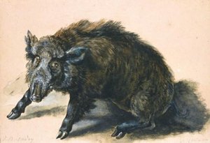 A Wild Boar At Bay — Jean-baptiste Oudry
