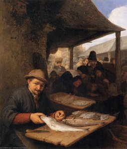 The Fishmarket — Adriaen Van Ostade, Baroque