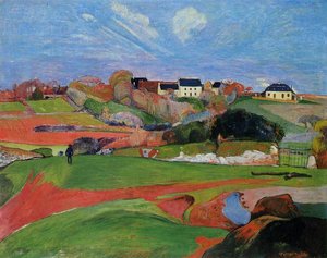 Landscape At Le Pouldu — Eugène Henri Paul Gauguin, Post-impressionism