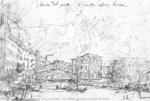 The Grand Canal Near The Ponte Del Rialto — Giovanni Antonio Canal