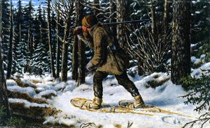 Moose Hunting, Winter, Manitoba — William George Richardson Hind, Realism