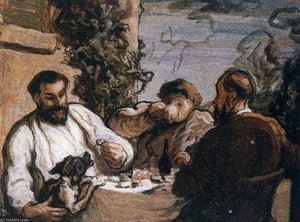 Déjeuner Dans La Campagne, Huile Sur Toile To Lunch In The Countryside, Oils On Fabric — Honoré Daumier