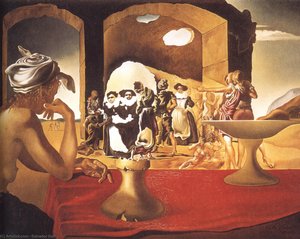 Markt Des Sklavenhandels Mit Dem Verschwindenden Denkmal Von Voltaire — Salvador Dalí