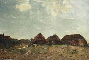 A Sunlit Landscape With Several Sheepfolds — Paul Joseph Constantine Gabriel