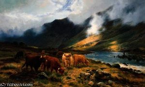 Through The Pass Of Awe — Louis Bosworth Hurt, Romantic Landscape