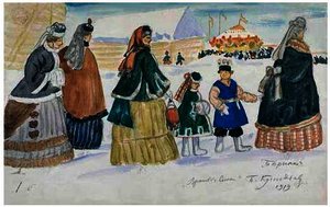 On The Way To The Fair — Boris Mikhailovich Kustodiev