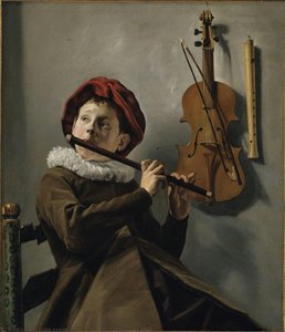 Title In Swedish: Flöjtspelande Pojke — Judith Jans Leyster, Dutch Golden Age