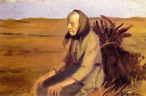 Old Woman With Bundle Of Brushwood — アンナ・アンカー
