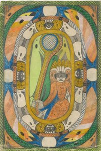 Sitzende Figur Mit Krone Und Maske Im Oval — Adolf Wölfli