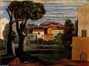 Paisaje Con Árbol Muerto Y Vivo — Pablo Picasso, Cubist Landscape