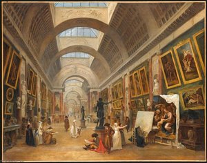 Vista De La Gran Galería Del Louvre — Hubert Robert, Romanticism