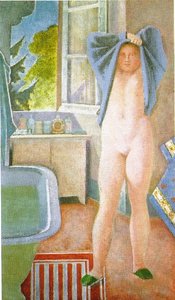 Girl Preparing For The Bath (blue Cloth) — Balthus