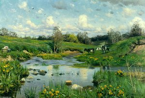Cows Grazing — Peder Mørk Mønsted