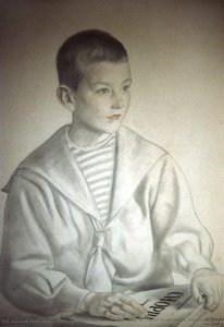 Portrait Of Dmitri Dmitrievich Shostakovich As A Child — Boris Mikhailovich Kustodiev
