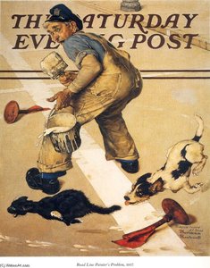 Road Line Painter's Problem — Norman Rockwell