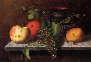 Still Life With Fruit And Vase — William Michael Harnett