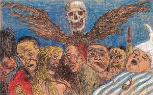 Die Sieben Todsünden Vom Tod Beherrscht — James Ensor, Expressionism