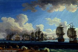 The Battle Of Chesma — Jacob Philippe Hackert