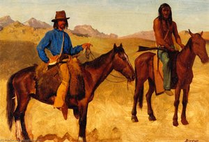 Trapper And Indian Guide On Horseback — Albert Bierstadt
