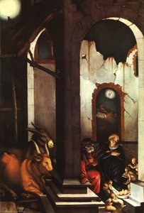 Grien Nativity, Pine Panel, Pinakothek At Muni — Hans Baldung