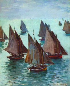 Fishing Boats, Calm Sea — Claude Monet, Impressionism