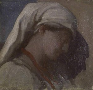 Head Of A Girl Study For 'the Summer Moon' — Sir Frederic Lord Leighton