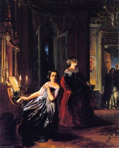 The Interruption (also Known As The Visit) — Adolph Von Menzel, Romanticism