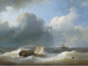 A Lugger In Heavy Seas — Abraham Hulk Senior