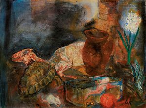 Still Life With Mutton And Hyacinth — Oskar Kokoschka, Expressionism