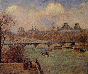 Vista Del Sena Desde El Balcón Elevado Del Puente Nuev — Camille Pissarro