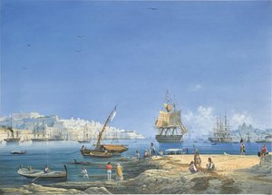 Valletta, A View Of The Grand Harbour — Carlo Bossoli