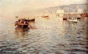 Fishing vessels off a coast