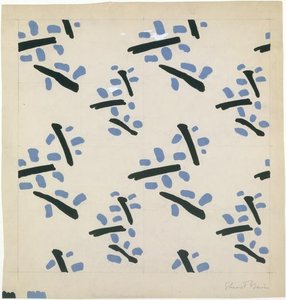 Fabric Design, Abstracted Leaf Motif — Stuart Davis