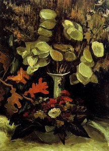 Vase With Honesty — Vincent Willem Van Gogh, Post-impressionism