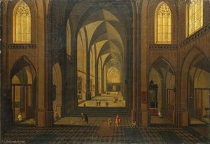 Interior Of A Gothic Church — Frans Iii Francken