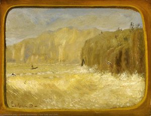 Two Gulls And Cliffs — Louis Michel Eilshemius