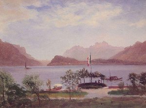 Italian Lake Scene — Albert Bierstadt