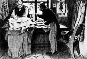 Akaky Akakiyevich At Petrovich's — Boris Mikhailovich Kustodiev
