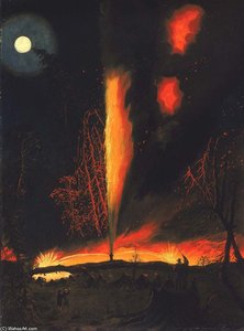 Burning Oil Well At Night — James Hamilton, Romanticism