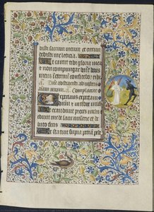 Leaf From A Book Of Hours: Angel Chasing A Devil (recto) — Coëtivy Master (french)